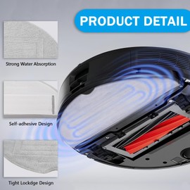 YBVABE Mop Pads for Roborock S7 MaxV Ultra / S7 MaxV Plus / S7 MaxV / /S7 Pro Ultra / S7 / S7+ / S8 / S8+ Series Robot Vacuum - 8Pcs Microfiber Mopping Pad Replacement Accessory