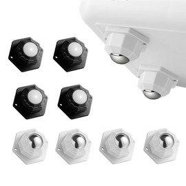 SVOCK Pack of 8 Ball Castors for Furniture, Furniture Castors, Flat Black White, Rolls for Gluing Kitchen Appliances, Furniture Castors Small, Wheels for Furniture, Coffee Machines, Storage Boxes,