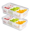 Eanpet 2Pack Divided Snackle Box Charcuterie Container Poratble Bacon Container