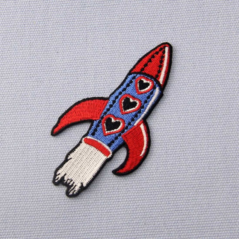 Rocket Space Shuttle Patch Embroidered Applique Iron On Sew On