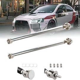 EOHMAK 2PCS Front Bumper Lip Splitter Strut Rod Tie Bars Support Rod Adjustable Compatible with Most Vehicles 3''-8'' (Silver, 15CM/5.9 inch)