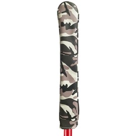 Gbourly Golf Club Alignment Stick Cover Camo Grey Holds at Least 2 Sticks PU Leather Printed Camouflage Protector Case Holder