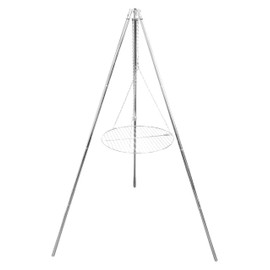 Coghlan's Adjustable Steel Tripod Grill for Campfire Cooking, Durable and Portable Outdoor Barbecue Cooking Accessory with 17-Inch Chrome Grill and Adjustable Chain for Camping or Backyard Use