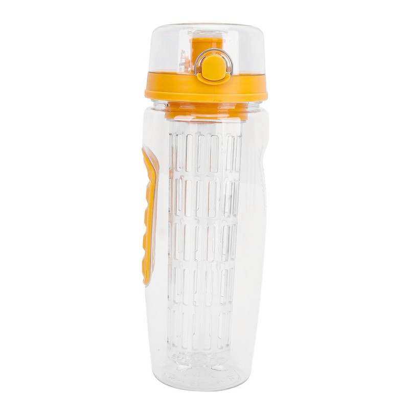 Fruit Infuser Water Bottle Anti Slip Grip Flip Top Lid