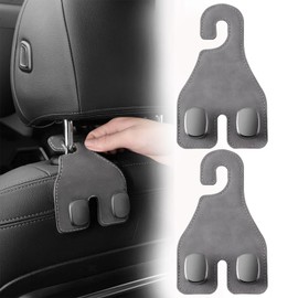 2PC Car Hooks, Car Seat Hooks, Car Seat Storage Hooks for Headrests, Bag Hooks (Grey)