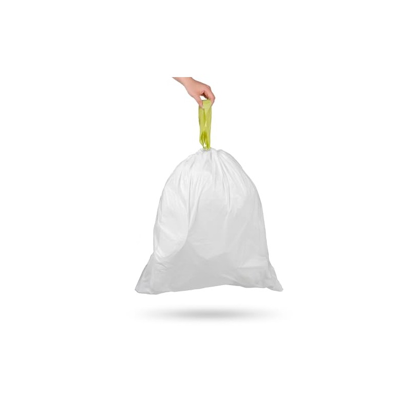 NINESTARS NSTB-6-30 Extra Strong White Trash Bag w/Drawstring Closure, 6