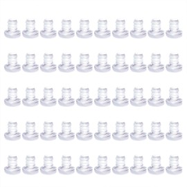 50 Pcs 5mm Glass Top Table Bumpers with Stem, Anti Slip Patio Table Spacers Table Top Spacers Soft Clear Rubber Grippers Stem Bumper Glides for Furniture Cabinet Door for 3/16 Inch Holes