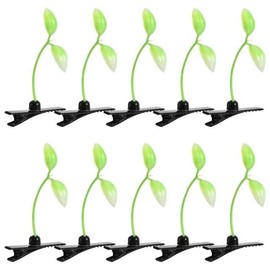 10 Pcs Green Cute Bean Sprout Hair Clip Plant Grass Hair Accessories DIY for School Home Party Clips and Barrettes