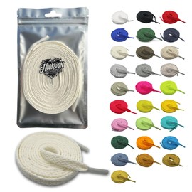 [HOOKEDON High Performance Kicks] Neo Vintage Shoelaces 28 Colors Flat Laces 100cm 110cm 120cm 130cm 140cm 150cm 160cm 170cm 180cm 190cm 200cm, Sail, 140