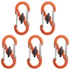prendre PR-LC014A-5ST-OR S-Shaped Carabiner with Lock, Set of 5, Mini