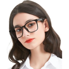 MARE AZZURO Large Bifocal Reading Glasses 2.50+ Women Blue Light Blocking Readers 1.0 1.25 1.5 1.75 2.0 2.25 2.5 2.75 3.0 3.5 (Black, 250)