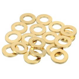sourcing map 18 Pack Brass Flat Washer, M8 Copper Washers Crush Washer Kit Assortment, 8mm ID, 16mm OD, 2mm Thick for Bolts Screws Machinery Repair, Outdoor Construction