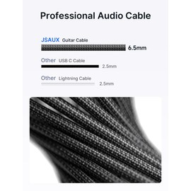 JSAUX JSAUX Audio Instrument Cable 10ft, Amp Cable Compatible with Electric Guitar, Bass, Drums, Pedals, Amplifiers, Preamps, Mixers, Tuners, Speakers, Acoustic, Straight to Right Angle 1/4 inch Cable