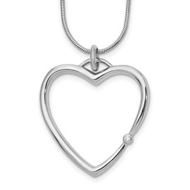 White Ice SS 01ct. Diamond Heart Necklace