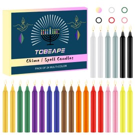 Tobeape 24 Pack Assorted Color Spell Chime Candles, 4 Inch Mini Taper Candles for Rituals/Birthday Party/Prayer/Meditation/Witchcraft/Wiccan Altar/Magic Tools