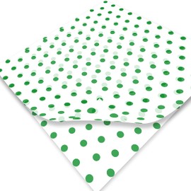 100 Hojas de Papel Grado Alimenticio Medida 30x30 cm Diseño de Puntos Verde