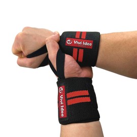 Vivi Idee 2 Hand Wraps Wrist Guards Fitness Wrist Wraps Weightlifting Joint Protection for Gym CrossFit Training (Red)