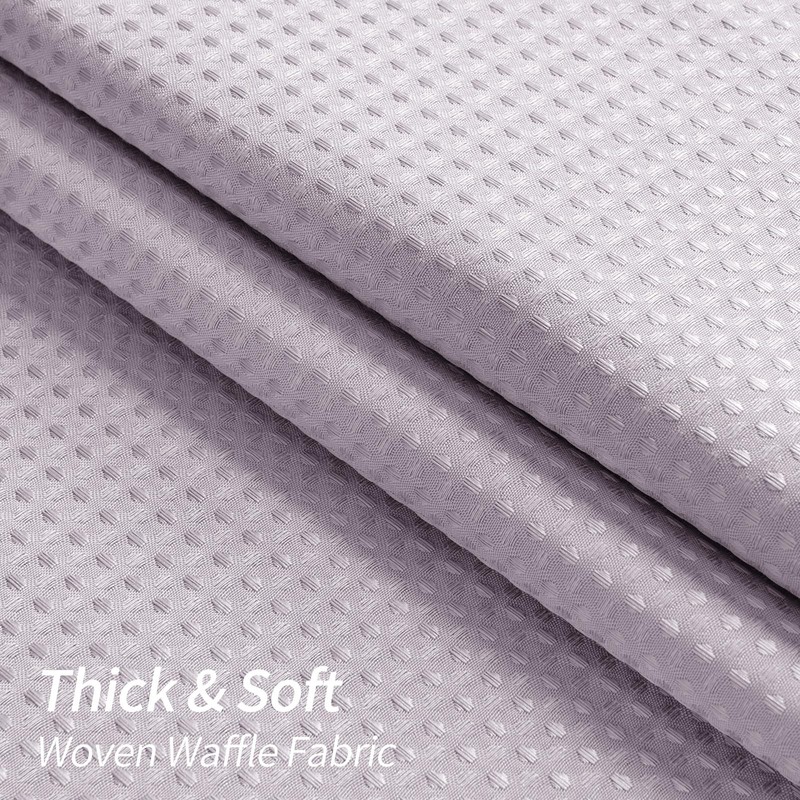 MitoVilla Purple Waffle Shower Curtain with Snap-in Liner, Modern Waffle