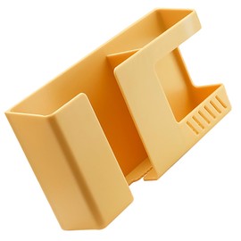 Wall Mount Organizer, Large Capacity Easy To Install Wall Phone Holder Space Saving ABS Widely Used with Sticker for Bedroom (Yellow)