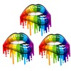 iplusmile Car Decor Stickers 3pcs Rainbow Lips Automotive Sticker Easy
