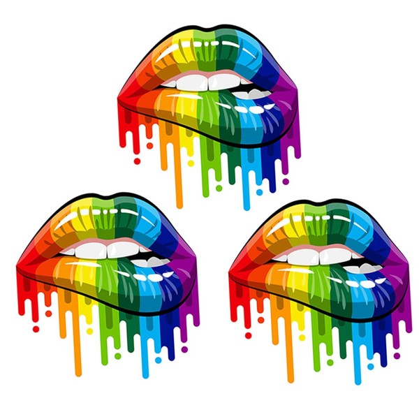 iplusmile Car Decor Stickers 3pcs Rainbow Lips Automotive Sticker Easy