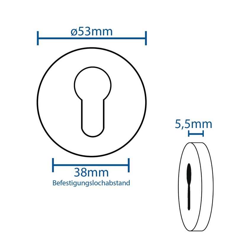 MS Beschläge Key Escutcheon, Door Rosette Black Made of Stainless