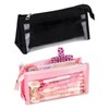 YSDYY 2-Piece Transparent Pencil Bag, Multi-Layer Storage Bag Pencil Case,
