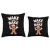 Wake and Bake Gingerbread Rolling Pin Christmas Cookie Throw Pillow