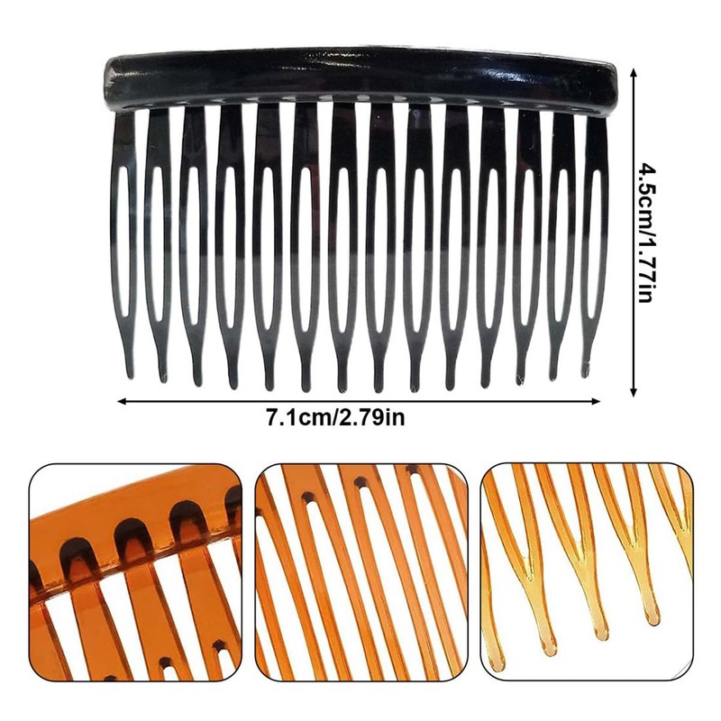 LEEQ Pack of 6 Side Combs - Plastic Side Combs