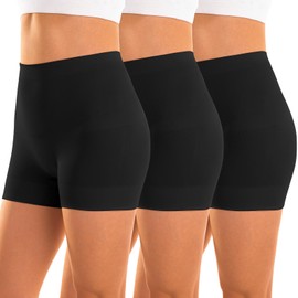 INNERSY Women's Tummy Control Shapewear Anti Chafing Slip Shorts for Under Dresses 3-Pack(Black,X-Large)