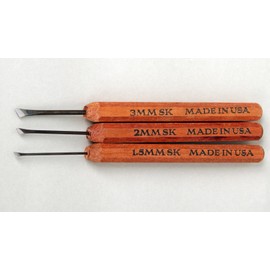 Dockyard Micro Tools Skew Set (3 Pieces) For Wood Carving & Sculpting