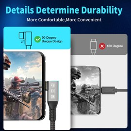 ConnBull Cable for Thunderbolt 4 1.2 m, TB4 Cable Angle 90 Degree Transfer Rate 40 Gbit/s/8K @ 60Hz Video/100 W Charge, Compatible with Thunderbolt 3/USB4, MacBooks, eGUP