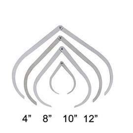 COMIART Bent-Leg Stainless Steel Caliper Clay Sculpture Ceramic Measuring Pottery Tools Set 12" 10" 8" 4"