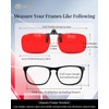 Goiteia Red Clip on Blue Light Blocking Glasses for Sleep-Block