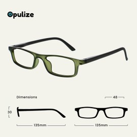 OPULIZE Ted Reading Glasses 2 Pack Narrow Matt Lightweight Frame Transparent Khaki Spring Hinges Scratch Resistant Mens Womens RR17-6 +2.50