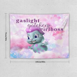 BionZax Bibble Beliefs - Happiness Gaslight Gatekeep Girlboss Tapestry for Bedroom, College Dorm Or Living Room Home Decor 30"x40", Meme Girl Teen Wall Tapestries Hanging for Gifts
