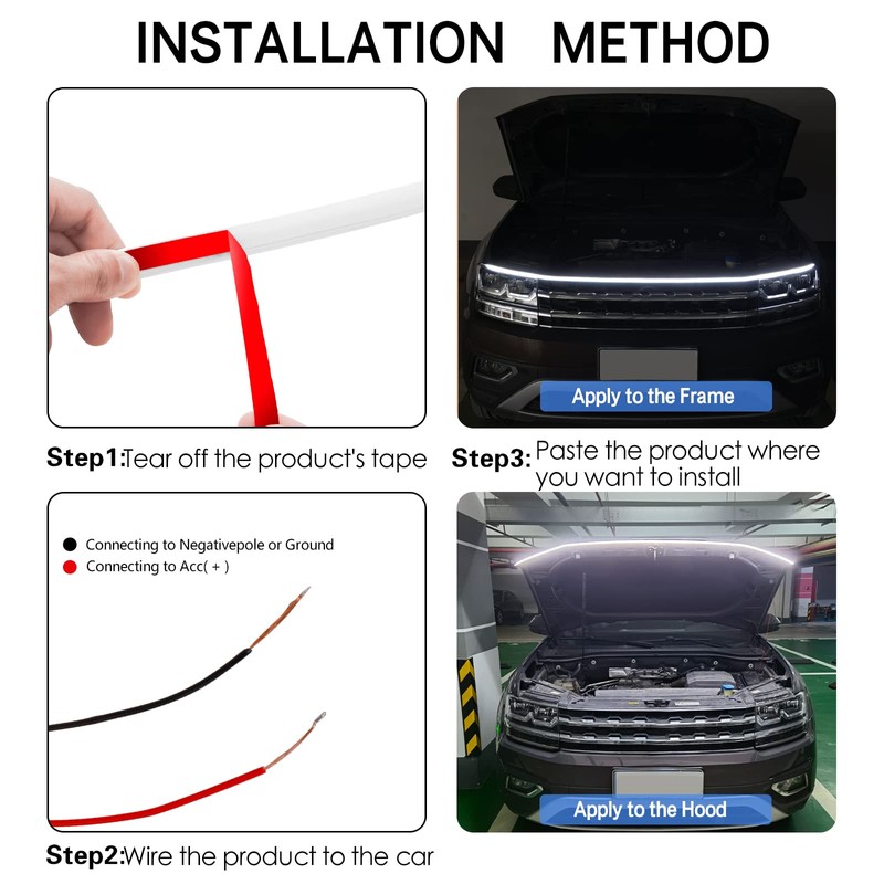 HConce 71 Inches Hood Light Strip, Dynamic LED Strip Light,