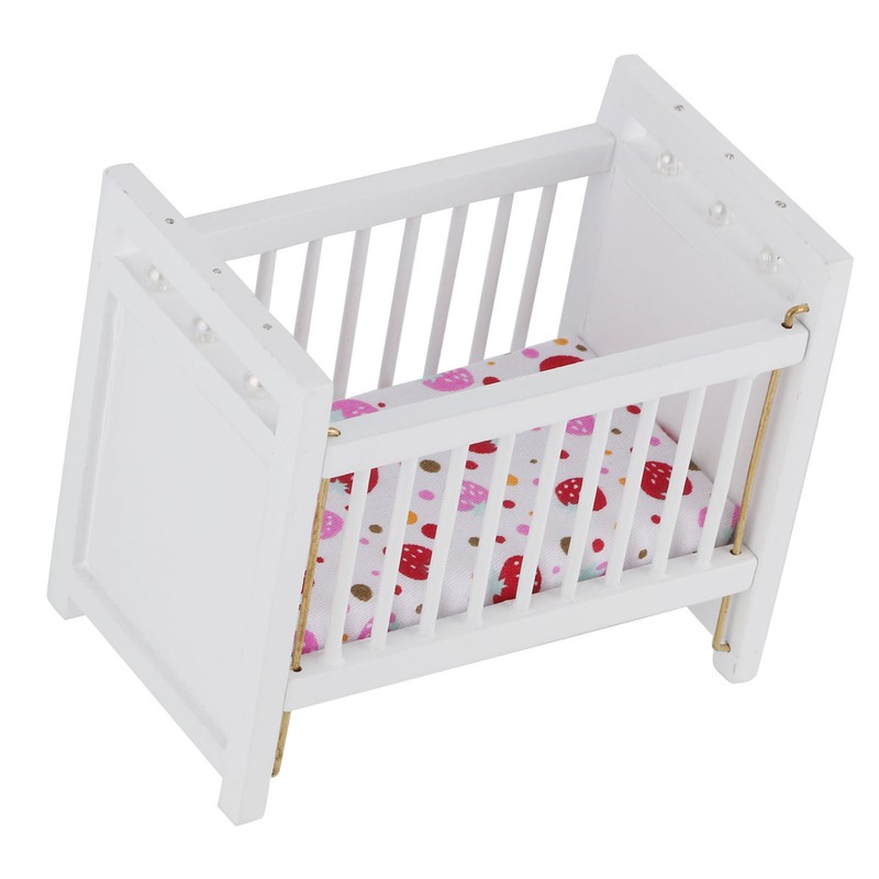 1:12 Dollhouse Mini Bed Model with Mattress Simulation Furniture Model