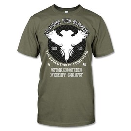Ring To Cage Tee - Worldwide Fight Crew (Marine Green, XX-Large)