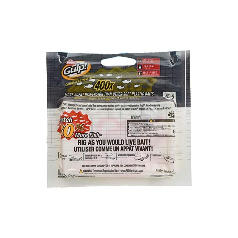 Berkley (Berkeley) Worm Gulp! SW Fogged Trailer 4 inches G2SQKBT4-FO