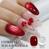 Double Rhythm Double Rhythm 0.5 OZ Cat Eye Gel Polish with Magnet 15ML Holographic Glitter Shimmer Translucent Jelly Color Magnetic Nail Polish Salon DIY at Home (MC1019)