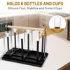 BBWELL 6 Bottle Holder, Sturdy Bottle Drip Stand with Wooden