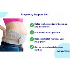 FlexaMed Pregnancy Belly and Back Support Belt - 8 Inches - Medium