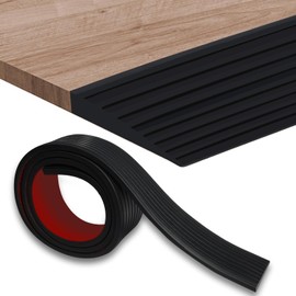 Storystore Threshold Ramps for Doorways, 2'' Wide x 6.6 FT Self-Adhesive Rubber Wheelchair Threshold Ramp, 2/5 Inch Rise Door Thresholds Strip for Wheelchair Stroller Scooter Reducer (Black)