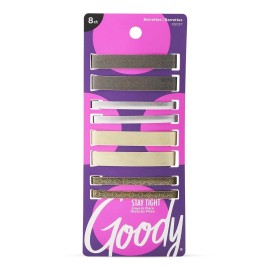 Goody Hair Barrettes, Assorted Metallics, 8-Count NEW 2025
