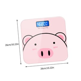 KICHOUSE 1pc Digital Weight Scale Cartoon Weight Scale Weigh Scale Digital Scale for Scale Body Digital Bathroom Scales Electronic Digital Scale Kitchen Smart Adults Pink Tempered Glass