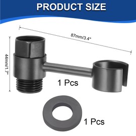 sourcing map Handheld Bidet Sprayer Holder with Valve, 360 Degrees Rotatable Toilet Sprayer Base Support Shower Holder Bathroom Valve Attachment Wall Mounted Brackets for Faucet Bathtub(Black)