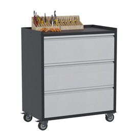 Waqiv 3 Drawers Metal Tool Storage Cabinet,Rolling Garage Storage Cabinets with Wheels,Mobile Tool Cabinet for Home,Office Garden Shop