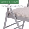 Unbranded Fabric White Steel Frame Padded Folding Chair(4 PACK)