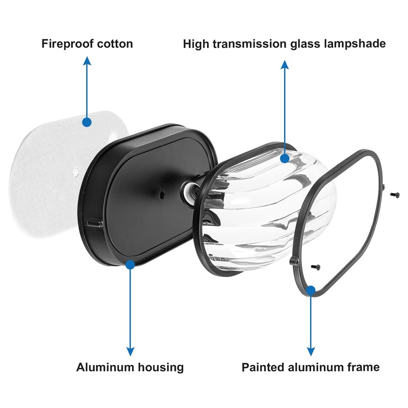 Luminzone 2 Pack Outdoor Oval Wall Lights, 11'' Nautical Bulkhead
